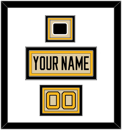 Pittsburgh Nameplate, Number (Shoulder) & 2023 Winter Classic Patch - Tan Jersey - Premier Tier 1