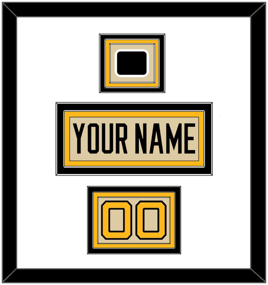 Pittsburgh Nameplate, Number (Shoulder) & 2023 Winter Classic Patch - Tan Jersey - Premier Tier 1