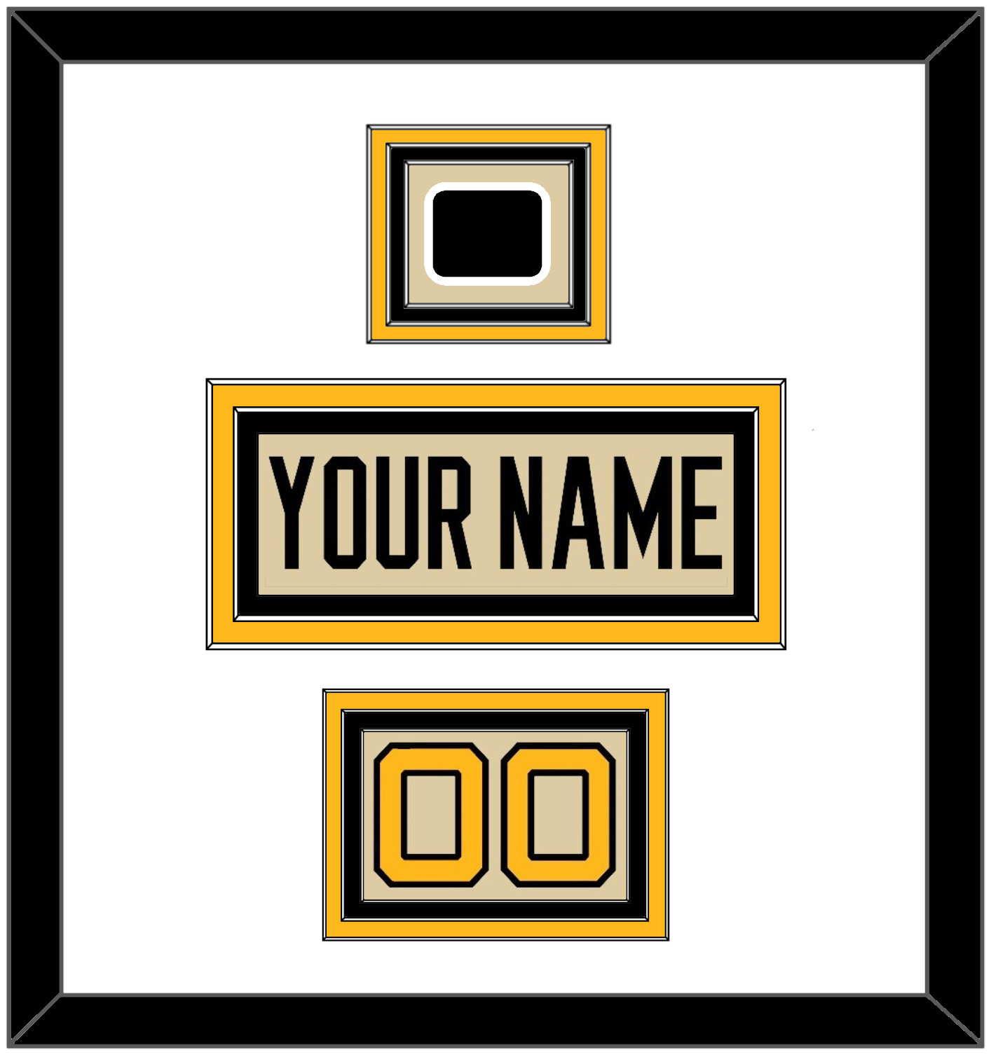 Pittsburgh Nameplate, Number (Shoulder) & 2023 Winter Classic Patch - Tan Jersey - Premier Tier 2