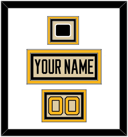 Pittsburgh Nameplate, Number (Shoulder) & 2023 Winter Classic Patch - Tan Jersey - Premier Tier 2