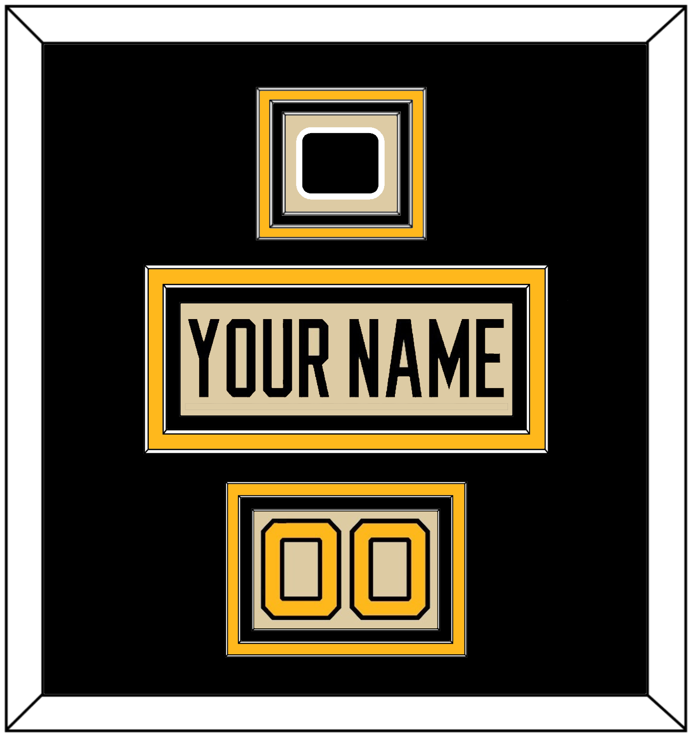 Pittsburgh Nameplate, Number (Shoulder) & 2023 Winter Classic Patch - Tan Jersey - Premier Tier 3