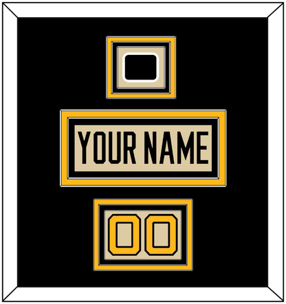 Pittsburgh Nameplate, Number (Shoulder) & 2023 Winter Classic Patch - Tan Jersey - Premier Tier 3