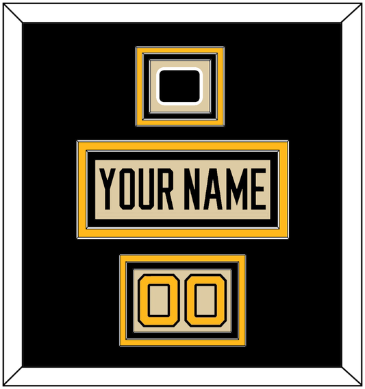 Pittsburgh Nameplate, Number (Shoulder) & 2023 Winter Classic Patch - Tan Jersey - Premier Tier 3