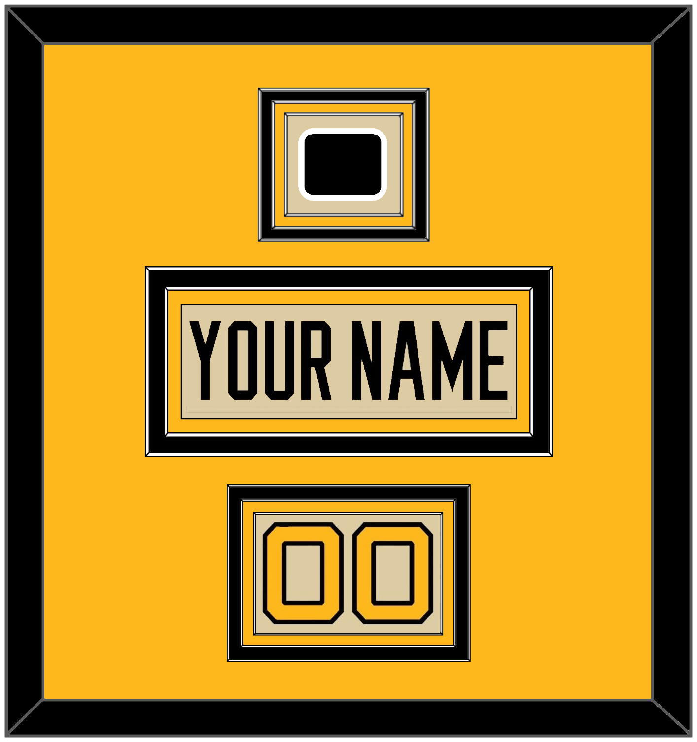 Pittsburgh Nameplate, Number (Shoulder) & 2023 Winter Classic Patch - Tan Jersey - Premier Tier 4
