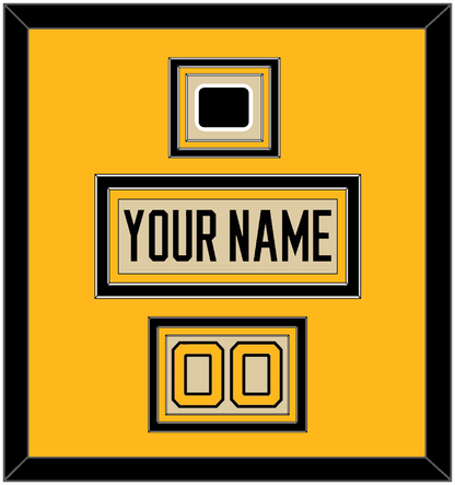 Pittsburgh Nameplate, Number (Shoulder) & 2023 Winter Classic Patch - Tan Jersey - Premier Tier 4