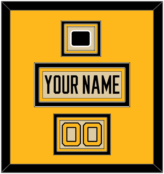 Pittsburgh Nameplate, Number (Shoulder) & 2023 Winter Classic Patch - Tan Jersey - Premier Tier 4