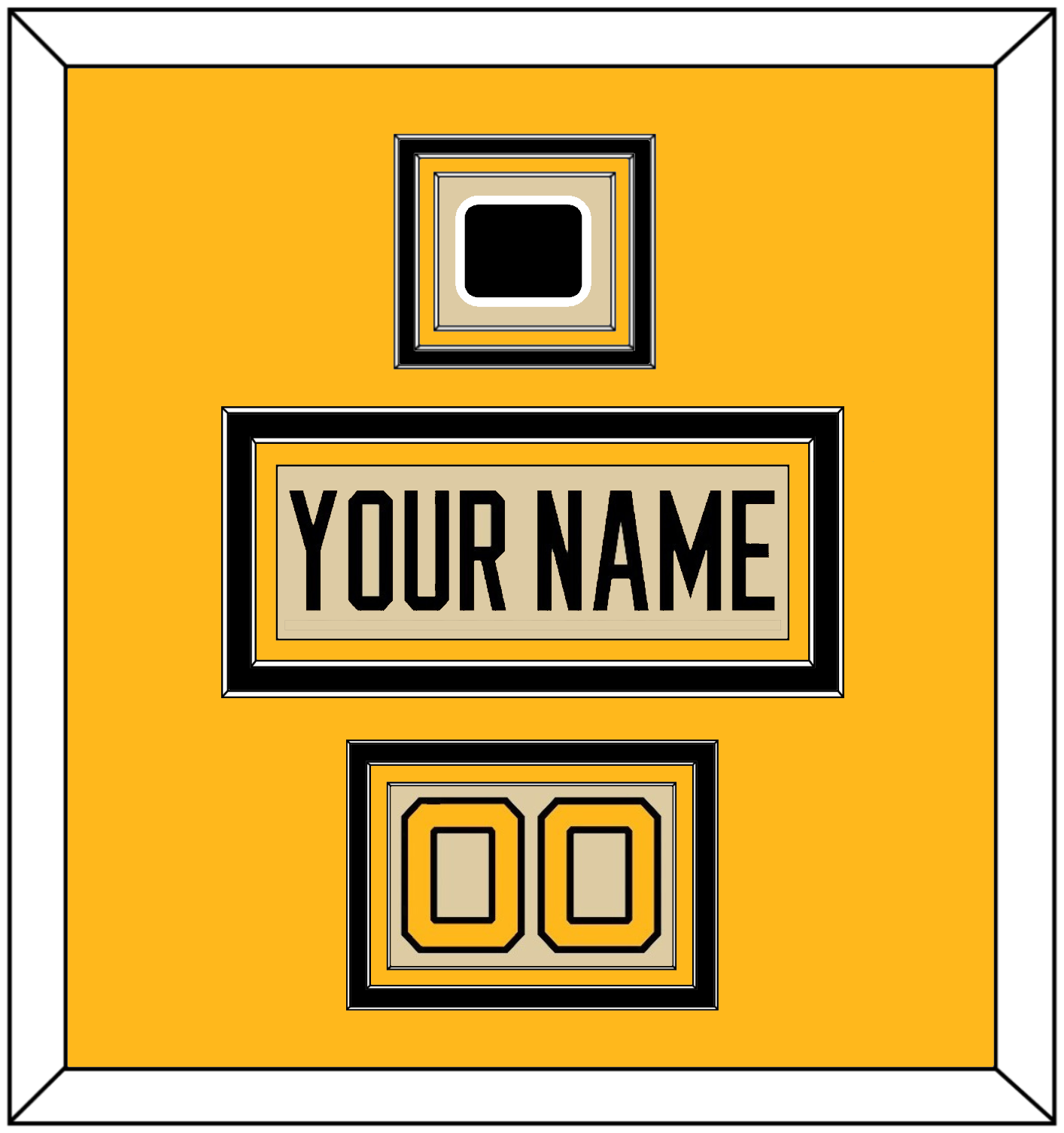 Pittsburgh Nameplate, Number (Shoulder) & 2023 Winter Classic Patch - Tan Jersey - Premier Tier 4