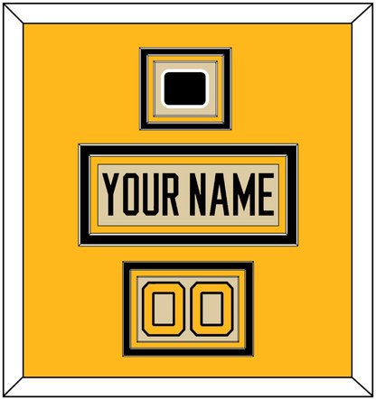 Pittsburgh Nameplate, Number (Shoulder) & 2023 Winter Classic Patch - Tan Jersey - Premier Tier 4