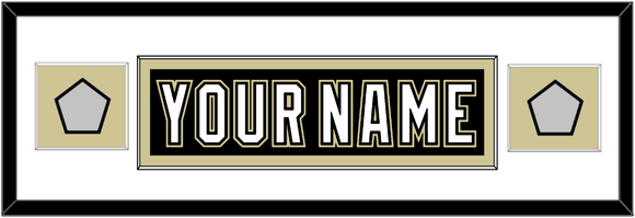 Pittsburgh Nameplate & 2 Stanley Cup Champions Patches - Home Black (2007-2016) - Single Mat 3