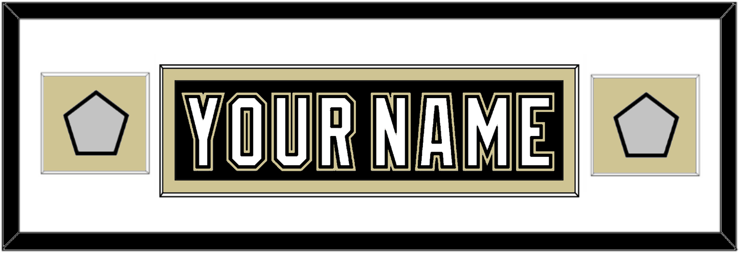 Pittsburgh Nameplate & 2 Stanley Cup Finals Patches - Home Black (2007-2016) - Essential Tier 3