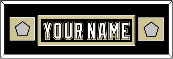 Pittsburgh Nameplate & 2 Stanley Cup Champions Patches - Home Black (2007-2016) - Single Mat 4