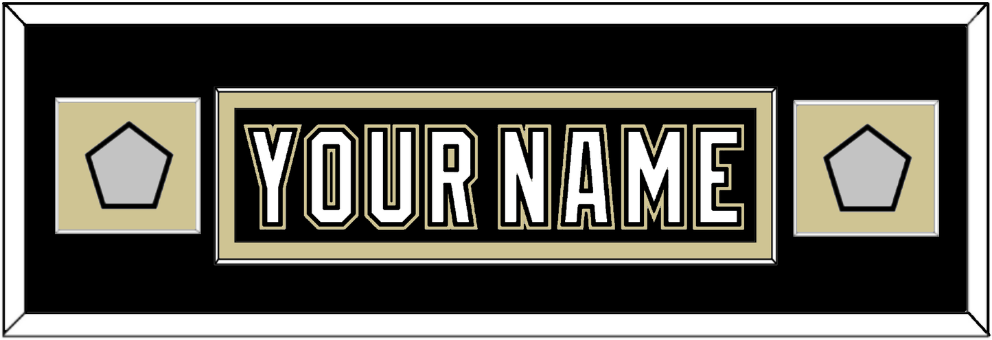 Pittsburgh Nameplate & 2 Stanley Cup Finals Patches - Home Black (2007-2016) - Essential Tier 4