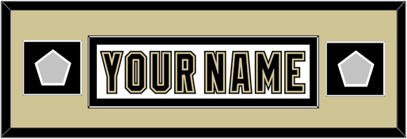 Pittsburgh Nameplate & 2 Stanley Cup Champions Patches - Road White (2007-2016) - Single Mat 5