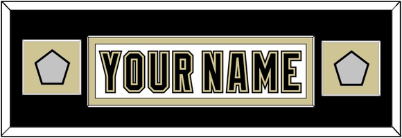 Pittsburgh Nameplate & 2 Stanley Cup Champions Patches - Road White (2007-2016) - Single Mat 6