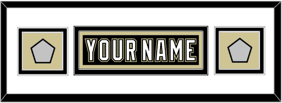 Pittsburgh Nameplate & 2 Stanley Cup Champions Patches - Home Black (2007-2016) - Double Mat 4