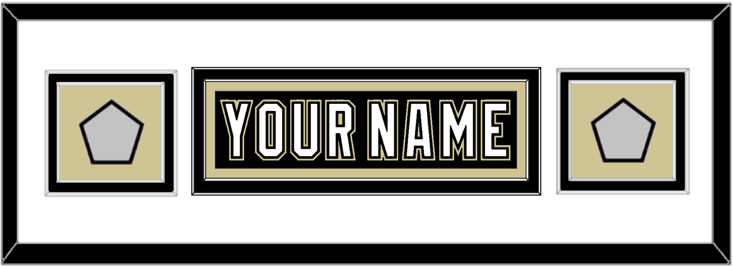 Pittsburgh Nameplate & 2 Stanley Cup Finals Patches - Home Black (2007-2016) - Signature Tier 4