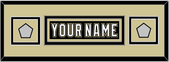 Pittsburgh Nameplate & 2 Stanley Cup Champions Patches - Home Black (2007-2016) - Double Mat 5