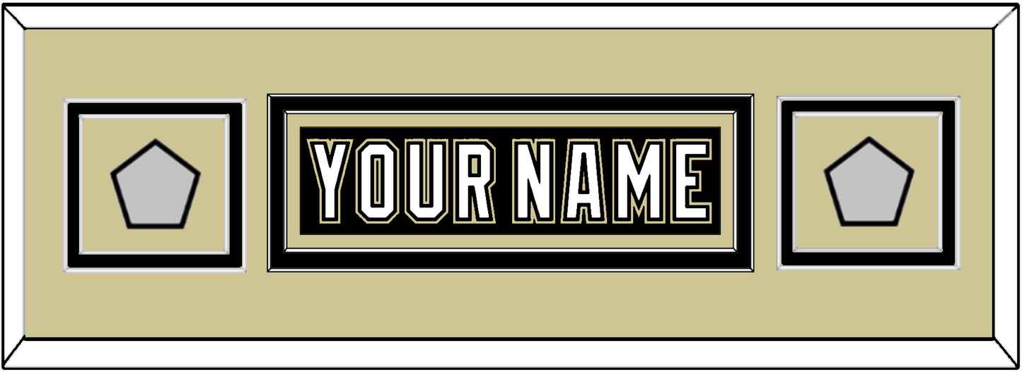 Pittsburgh Nameplate & 2 Stanley Cup Champions Patches - Home Black (2007-2016) - Signature Tier 5