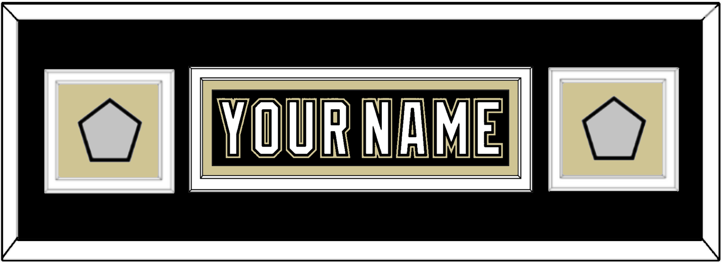 Pittsburgh Nameplate & 2 Stanley Cup Champions Patches - Home Black (2007-2016) - Signature Tier 6