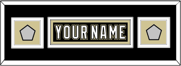 Pittsburgh Nameplate & 2 Stanley Cup Finals Patches - Home Black (2007-2016) - Double Mat 6