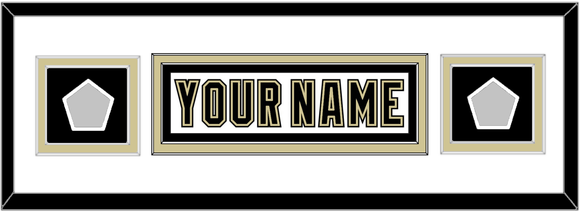 Pittsburgh Nameplate & 2 Stanley Cup Finals Patches - Road White (2007-2016) - Double Mat 5