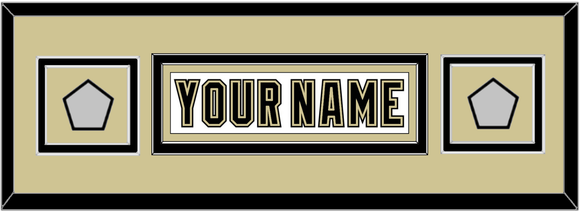 Pittsburgh Nameplate & 2 Stanley Cup Finals Patches - Road White (2007-2016) - Double Mat 7