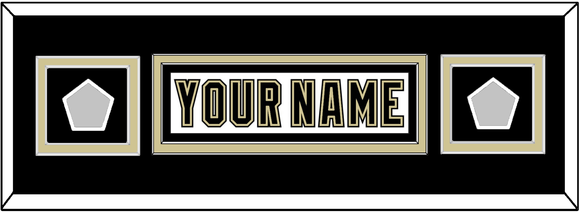 Pittsburgh Nameplate & 2 Stanley Cup Finals Patches - Road White (2007-2016) - Double Mat 8