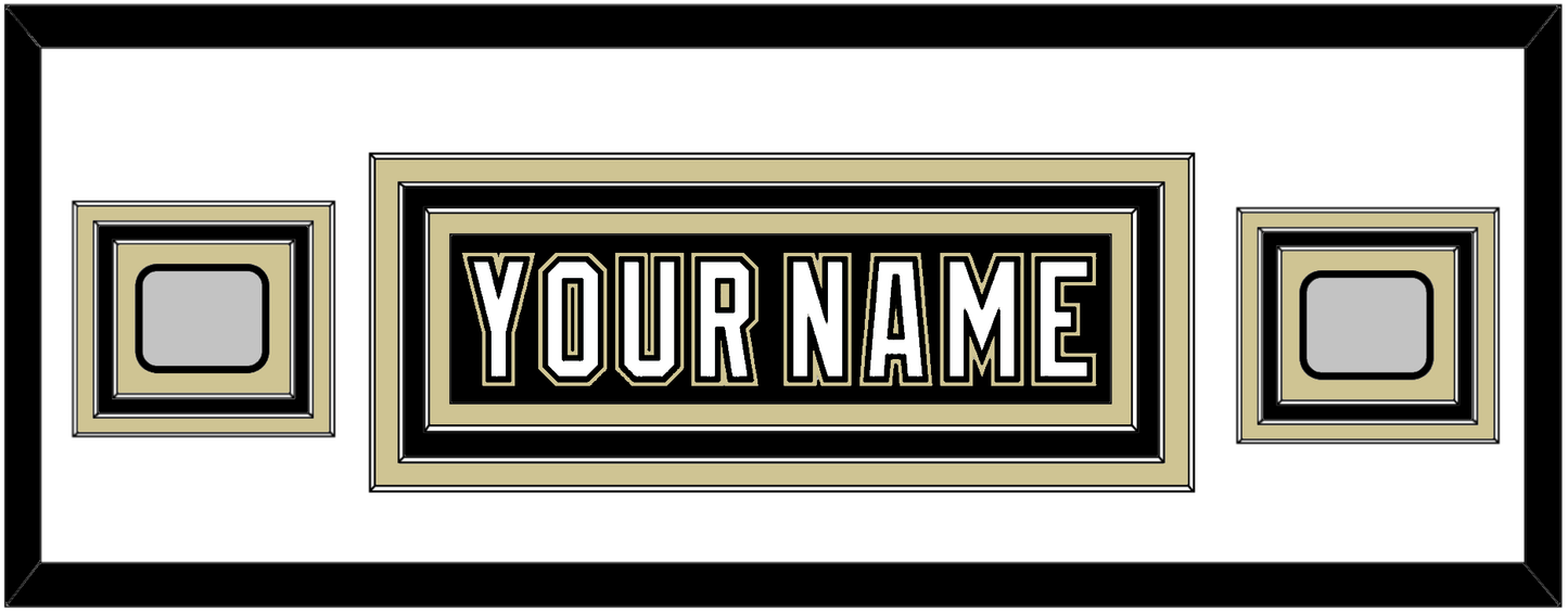 Pittsburgh Nameplate & 2 Stanley Cup Finals Patches - Home Black (2007-2016) - Premier Tier 3