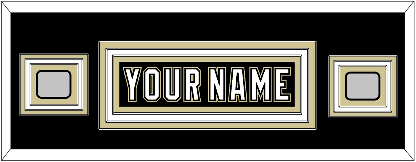 Pittsburgh Nameplate & 2 Stanley Cup Champions Patches - Home Black (2007-2016) - Premier Tier 4