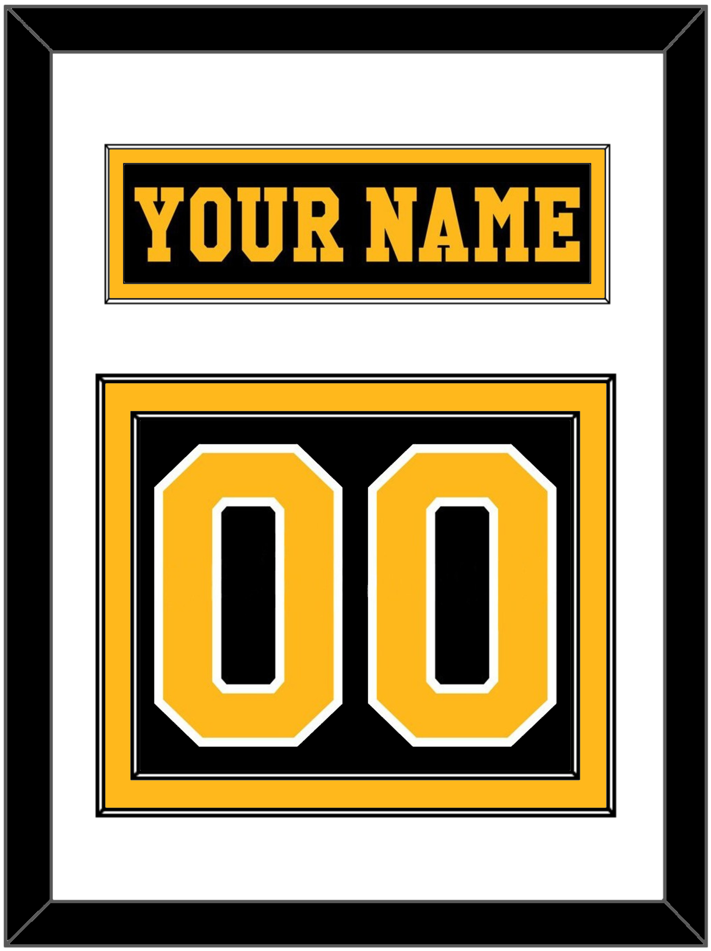 Pittsburgh Nameplate & Number (Back) - Road Black (1984-1998) - Signature Tier 1