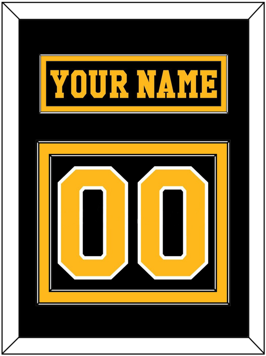 Pittsburgh Nameplate & Number (Back) - Road Black (1984-1998) - Signature Tier 2