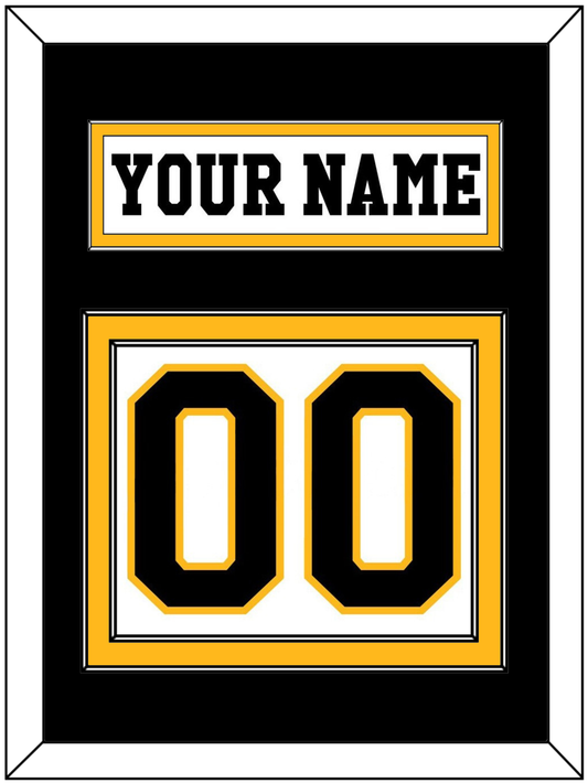 Pittsburgh Nameplate & Number (Back) - Home White (1984-1988) - Signature Tier 2