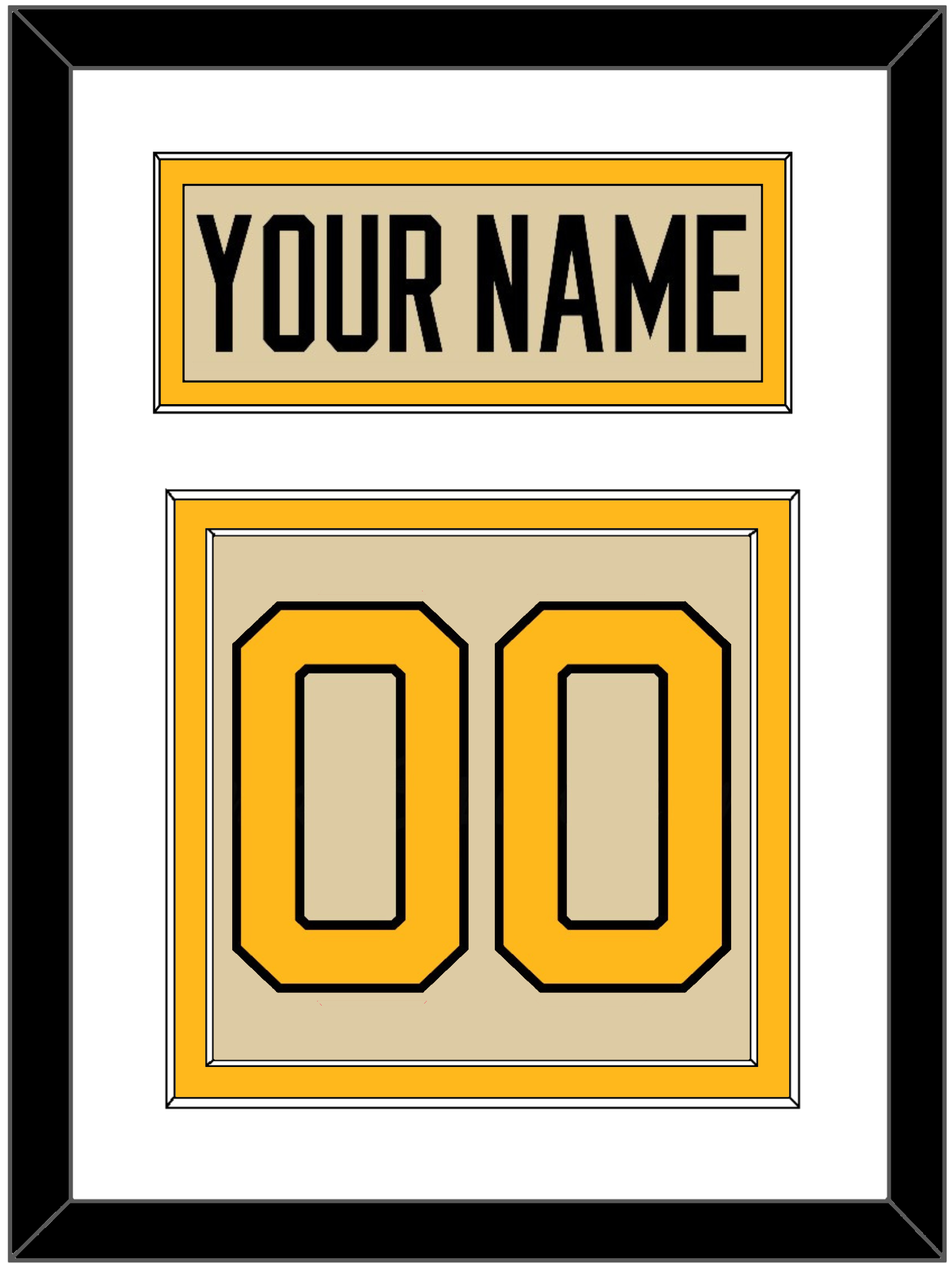 Pittsburgh Nameplate & Number (Back) - 2023 Winter Classic Tan - Signature Tier 1