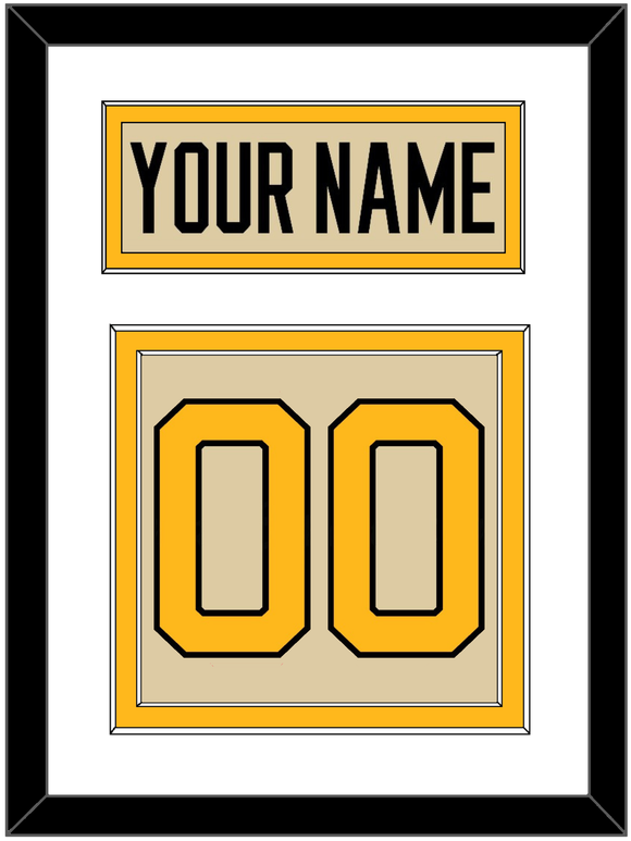 Pittsburgh Nameplate & Number (Back) - 2023 Winter Classic Tan - Double Mat 1