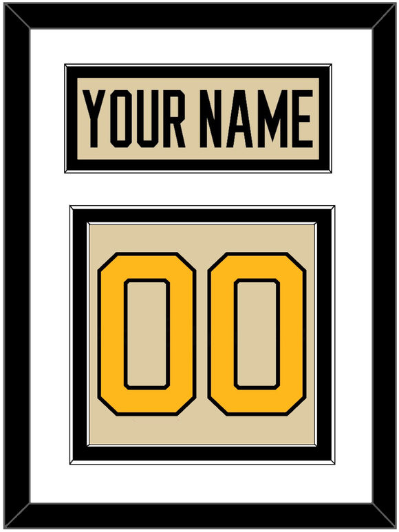 Pittsburgh Nameplate & Number (Back) - 2023 Winter Classic Tan - Double Mat 2