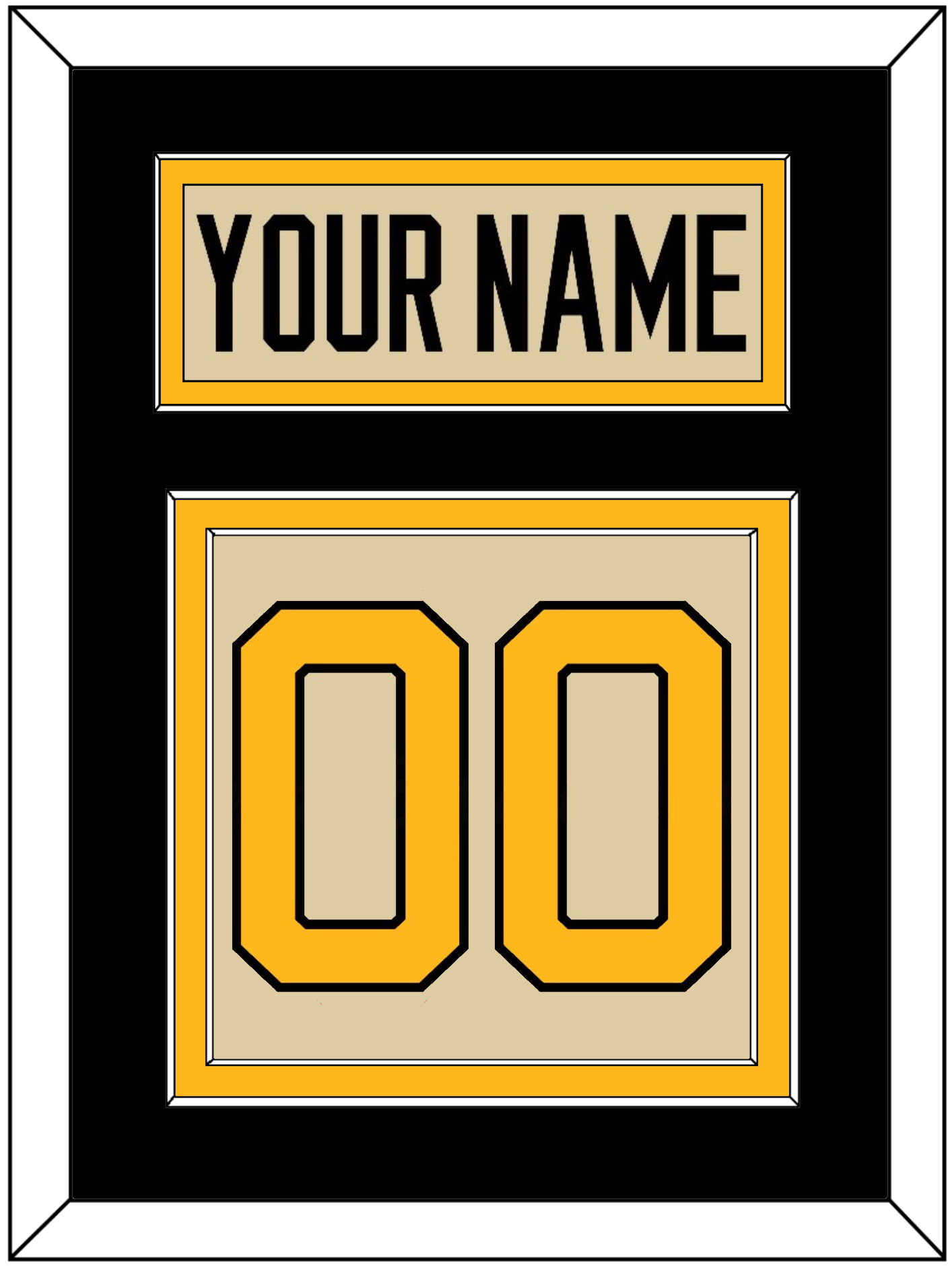 Pittsburgh Nameplate & Number (Back) - 2023 Winter Classic Tan - Signature Tier 3