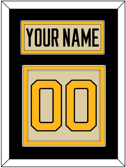 Pittsburgh Nameplate & Number (Back) - 2023 Winter Classic Tan - Signature Tier 3