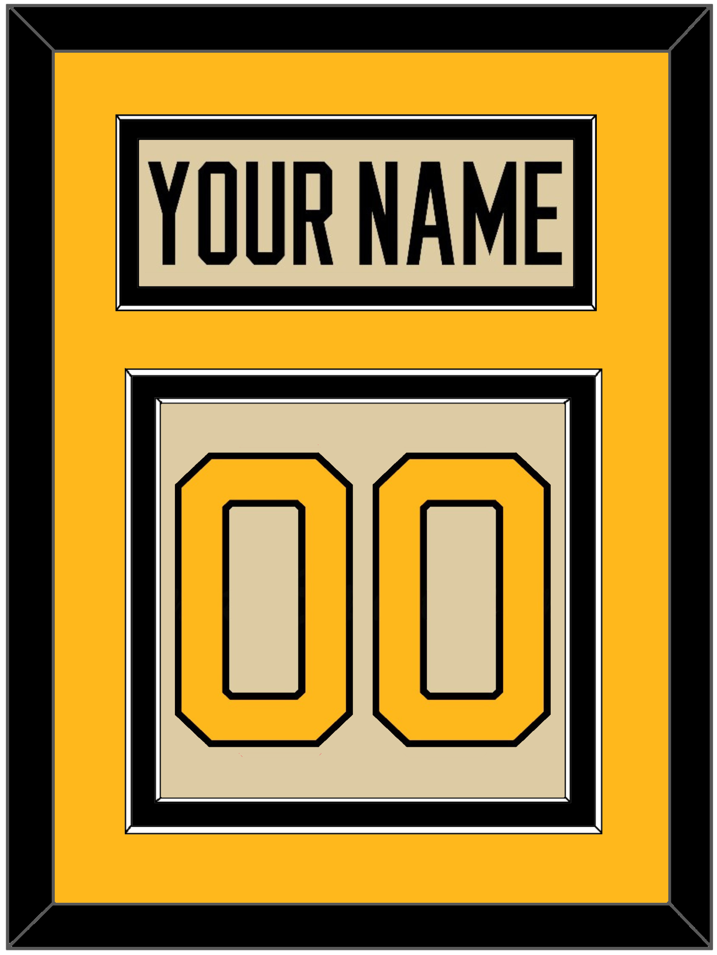 Pittsburgh Nameplate & Number (Back) - 2023 Winter Classic Tan - Signature Tier 4