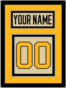 Pittsburgh Nameplate & Number (Back) - 2023 Winter Classic Tan - Double Mat 4