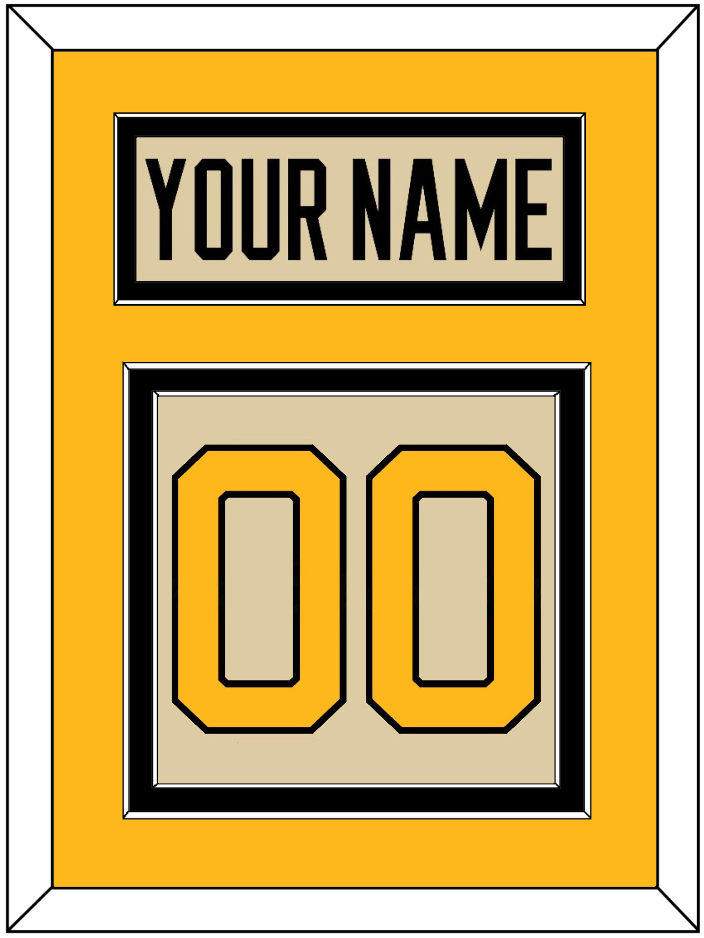 Pittsburgh Nameplate & Number (Back) - 2023 Winter Classic Tan - Signature Tier 4