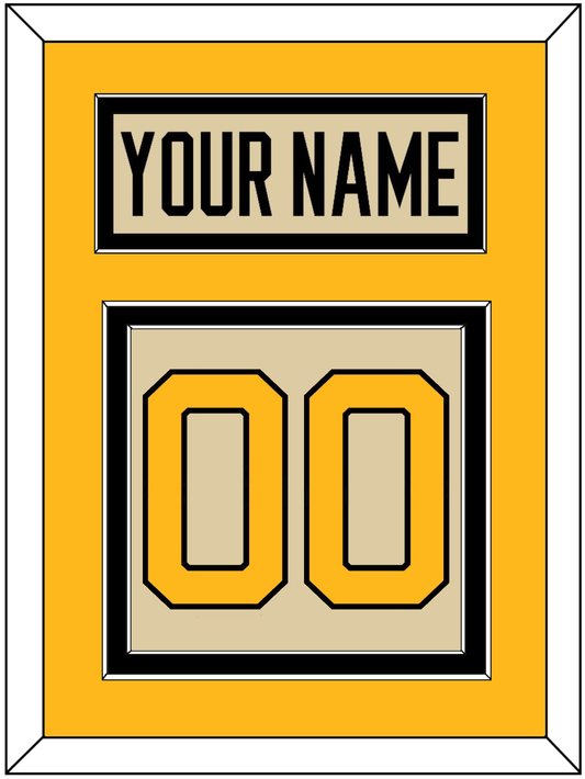 Pittsburgh Nameplate & Number (Back) - 2023 Winter Classic Tan - Signature Tier 4