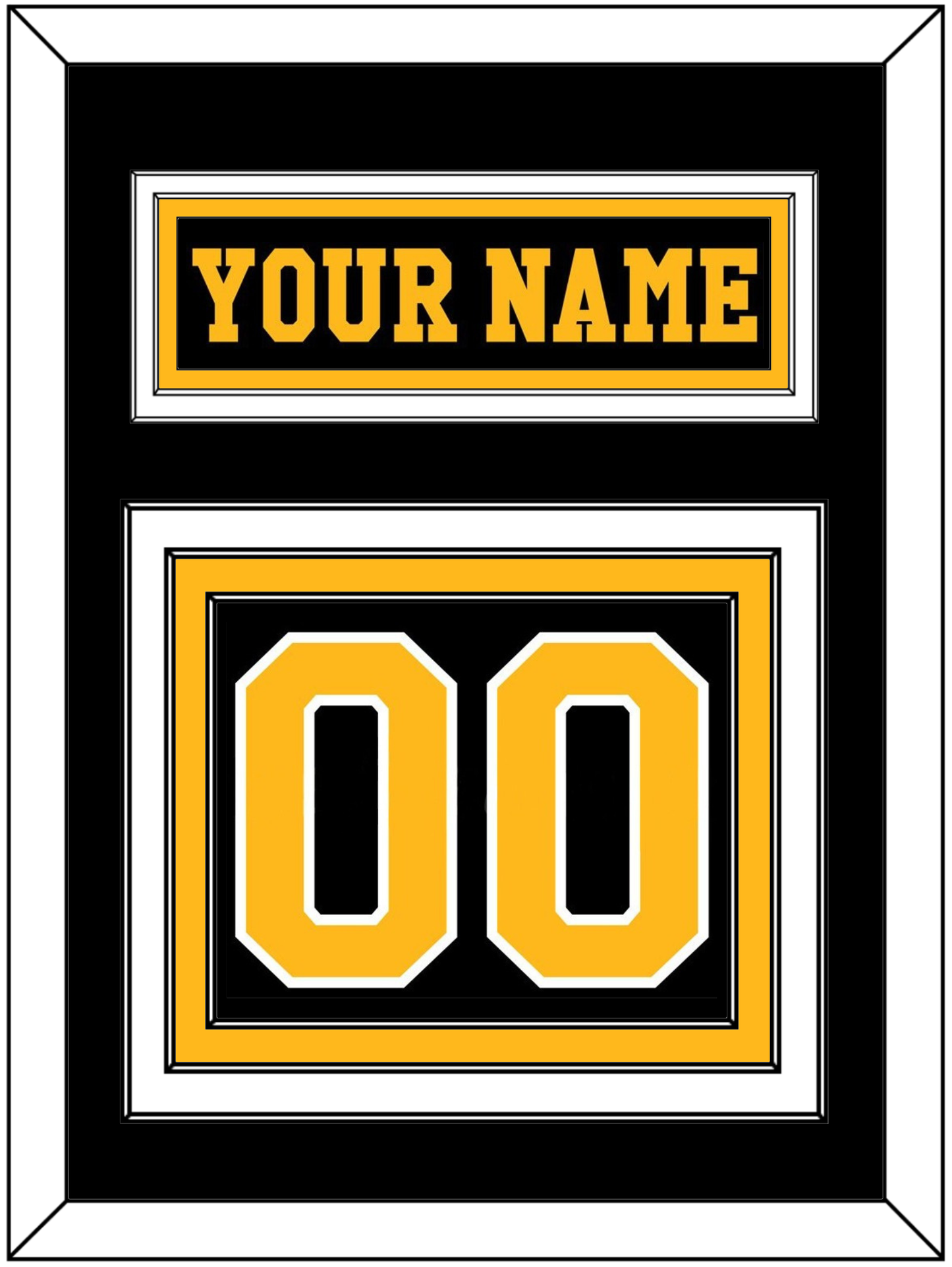 Pittsburgh Nameplate & Number (Back) - Road Black (1984-1988) - Premier Tier 2