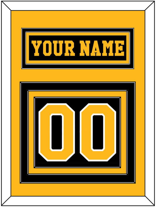 Pittsburgh Nameplate & Number (Back) - Road Black (1984-1988) - Premier Tier 3