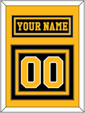 Pittsburgh Nameplate & Number (Back) - Road Black (1984-1988) - Triple Mat 3