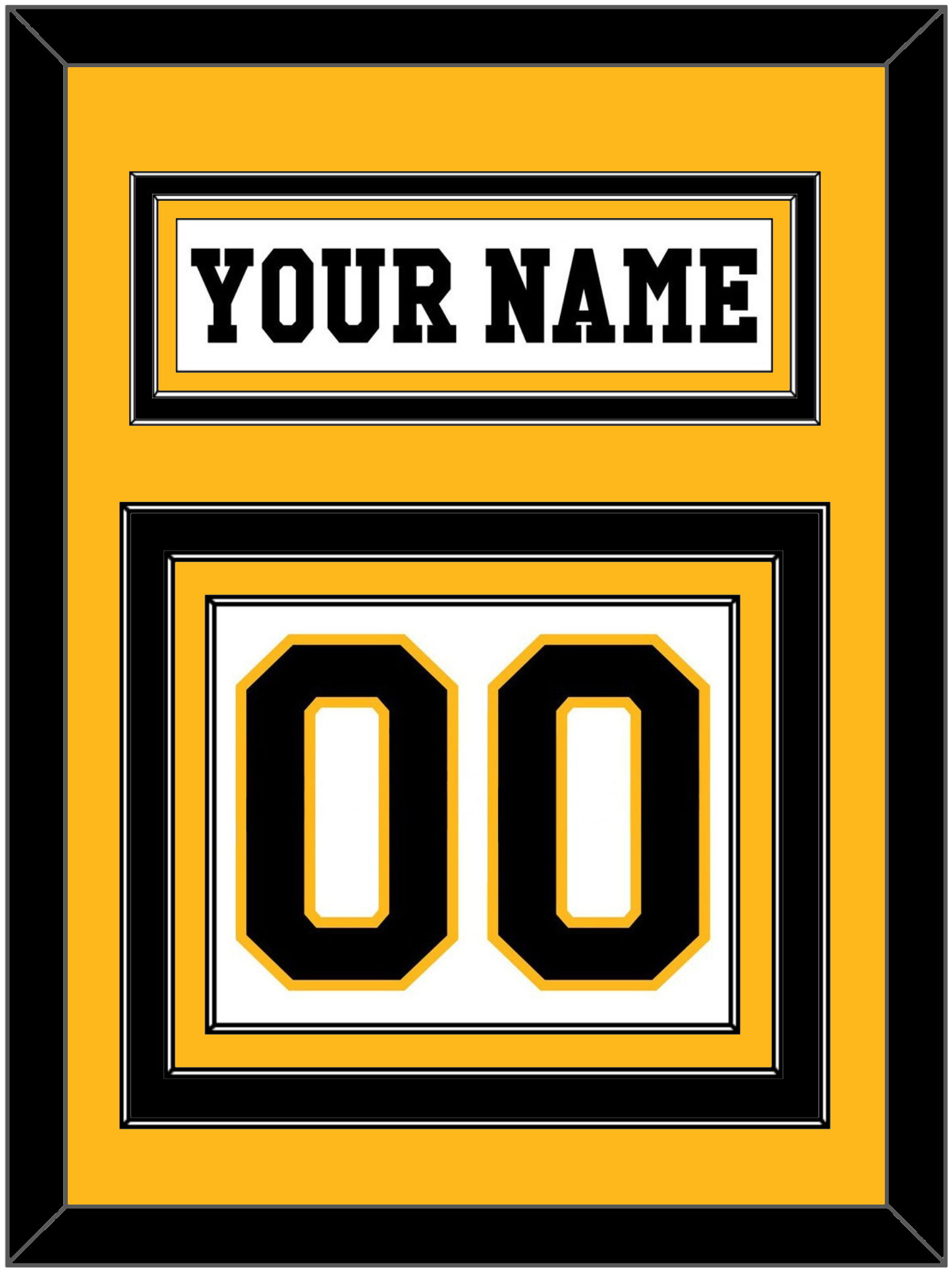 Pittsburgh Nameplate & Number (Back) - Home White (1984-1988) - Premier Tier 3