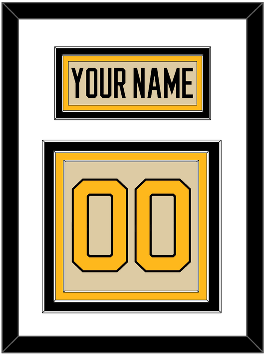Pittsburgh Nameplate & Number (Back) - 2023 Winter Classic Tan - Premier Tier 1