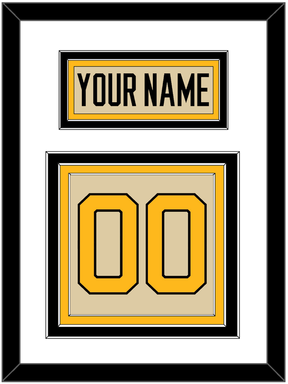 Pittsburgh Nameplate & Number (Back) - 2023 Winter Classic Tan - Triple Mat 1