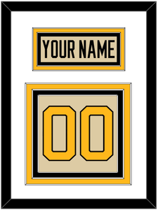 Pittsburgh Nameplate & Number (Back) - 2023 Winter Classic Tan - Triple Mat 2