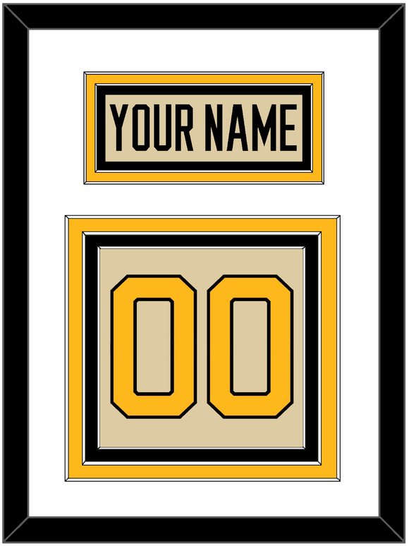 Pittsburgh Nameplate & Number (Back) - 2023 Winter Classic Tan - Triple Mat 2