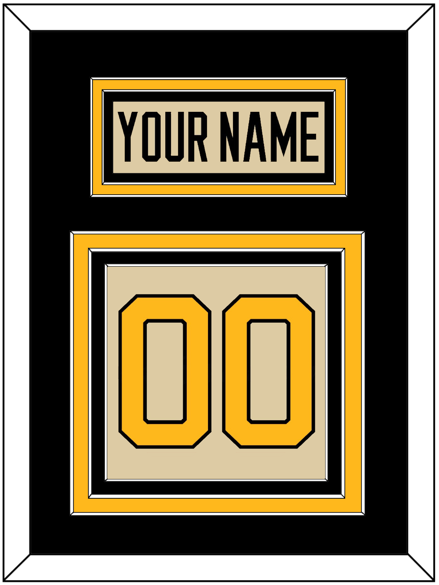 Pittsburgh Nameplate & Number (Back) - 2023 Winter Classic Tan - Premier Tier 3